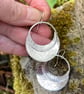 Large sterling silver round Megaluna earrings oxidised or bright finish - Image 2