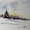 Winter Trees, Pair of Original Watercolour Paintings (x2 paintings).