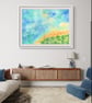 Abstract Seascape Archival Art Print, Vibrant Blue Ocean Wall Art Coastal Decor - Image 5
