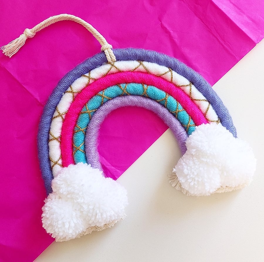 Macrame Rainbow Wall Hanging, Nursery Wall Decor
