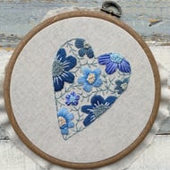 Floral Heart Printable Embroidery Pattern