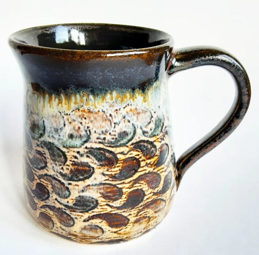 Mug Brown Glazed  - Hand Thrown Stoneware Ceramic Mug 