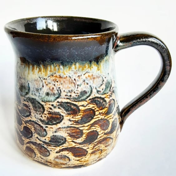 Mug Brown Glazed  - Hand Thrown Stoneware Ceramic Mug 