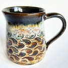 Mug Brown Glazed  - Hand Thrown Stoneware Ceramic Mug 