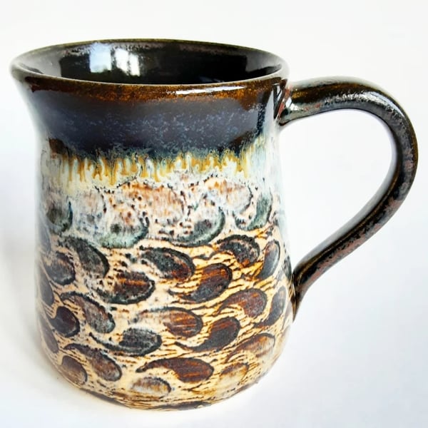 Mug Brown Glazed  - Hand Thrown Stoneware Ceramic Mug 