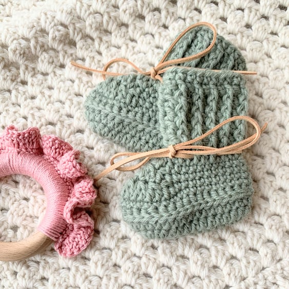 Classic Booties Wool Alpaca Blend Sage