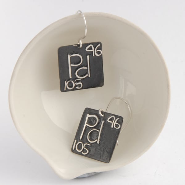 Sterling silver chemical element earrings - made to order choose your elements