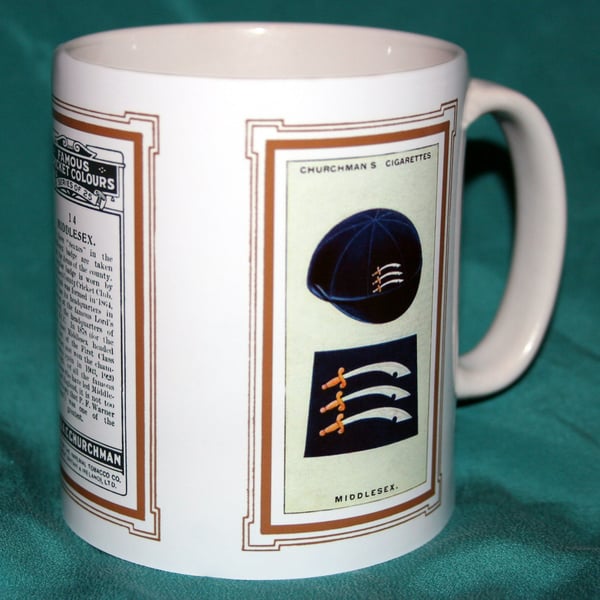 Cricket mug Middlesex 1928 cricket colours vintage design mug