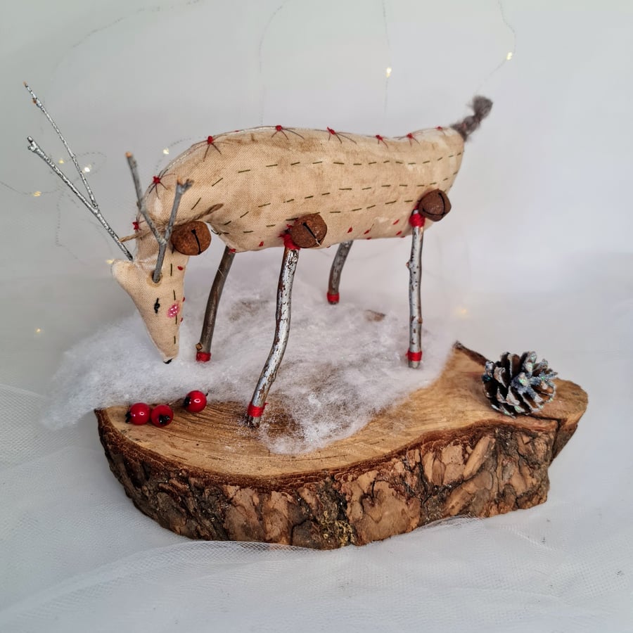 Handmade primitive folk stag