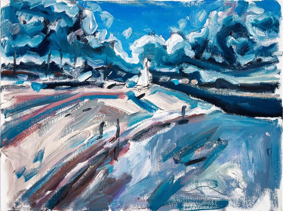 Whitstable Beach May oil Painting