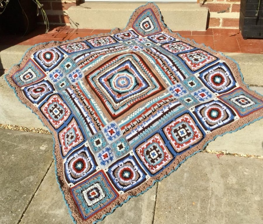 Crochet blanket throw