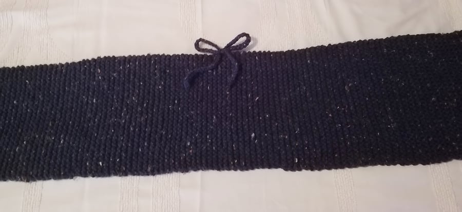 Navy Chunky Knit Double Bed Runner 