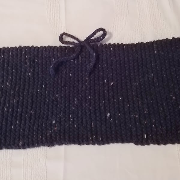 Navy Chunky Knit Double Bed Runner 