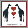 Valentines Day Card - Giraffes.  FREE UK DELIVERY