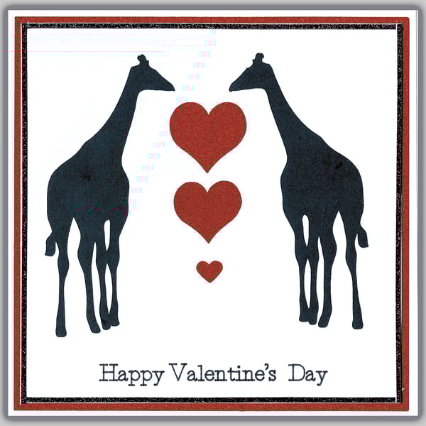 Valentines Day Card - Giraffes.  FREE UK DELIVERY
