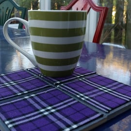 Purple Tartan Coasters