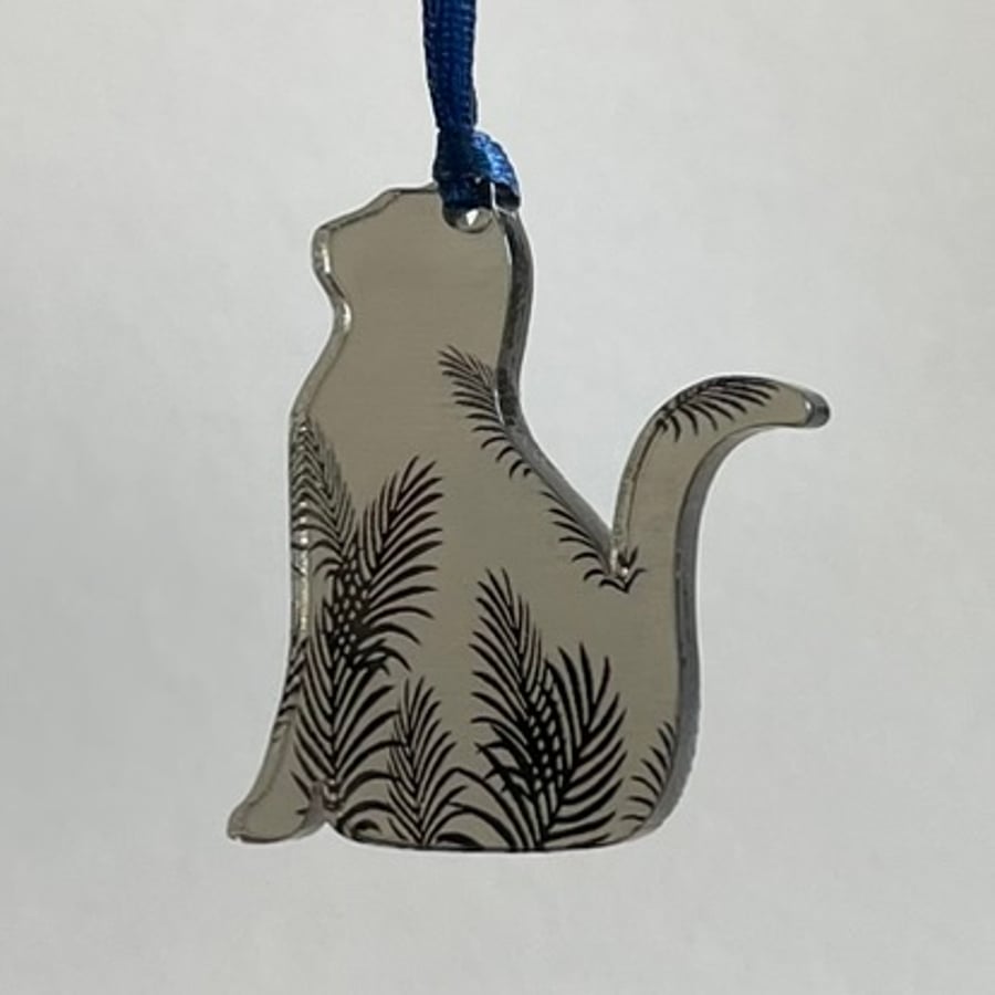 Bronze mirrored acrylic cat decoration