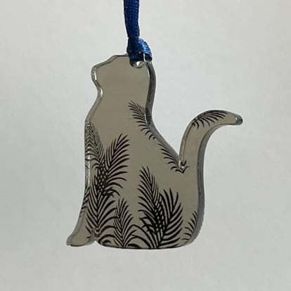 Bronze mirrored acrylic cat decoration