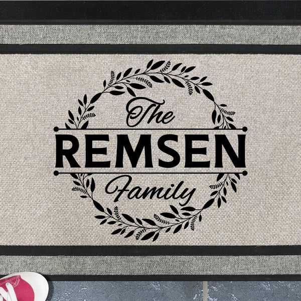 Personalised Surname Door Mat - Customised Family Name Doormat - All Weather 