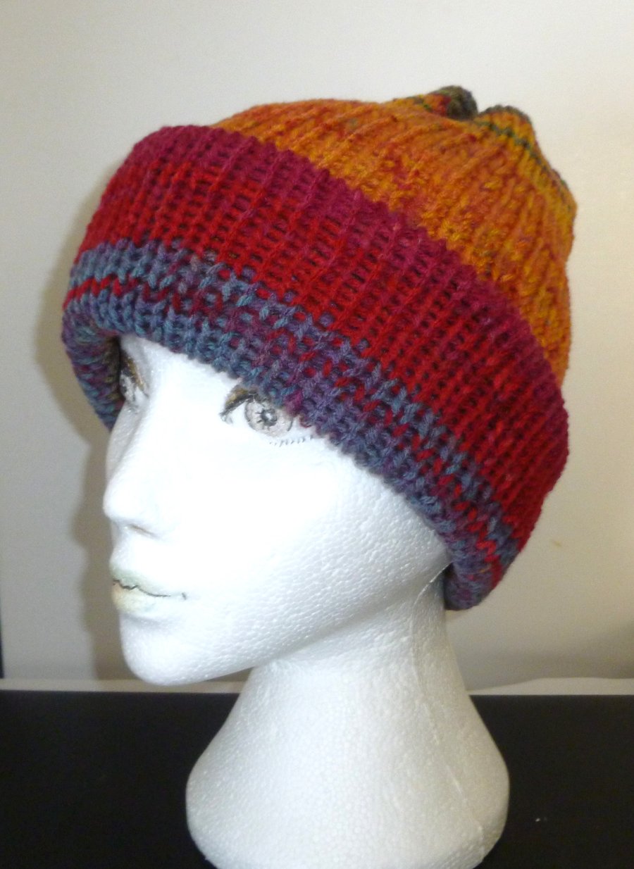 SALE machine knitted double thickness hat second reduced sale ( REF fa 505 h1 )