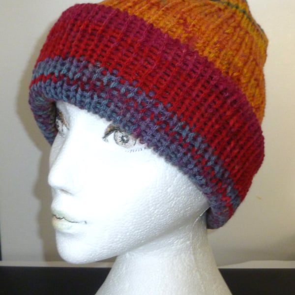 SALE machine knitted double thickness hat second reduced sale ( REF fa 505 h1 )
