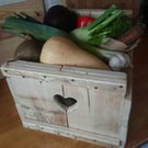 Rustic Wooden Veg Crate with a Heart... or two!!