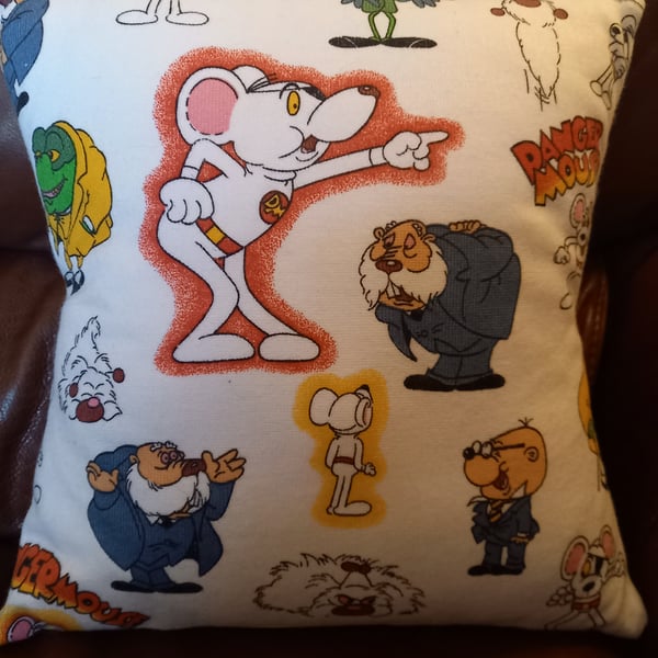 "Dangermouse" vintage fabric cushion 