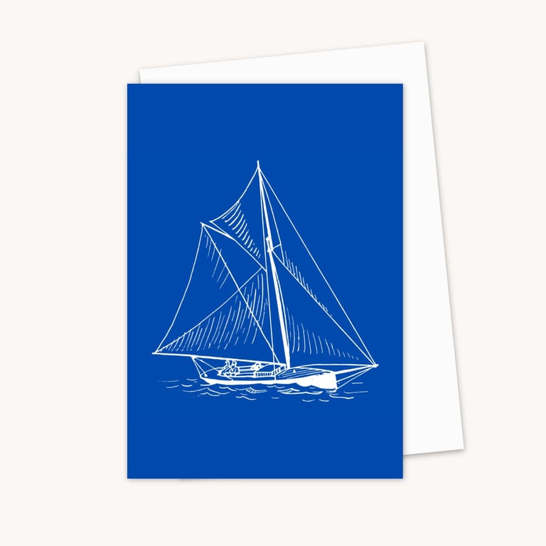 Sailing Yacht Greeting Card: Boat Lover Birthday Card (701)
