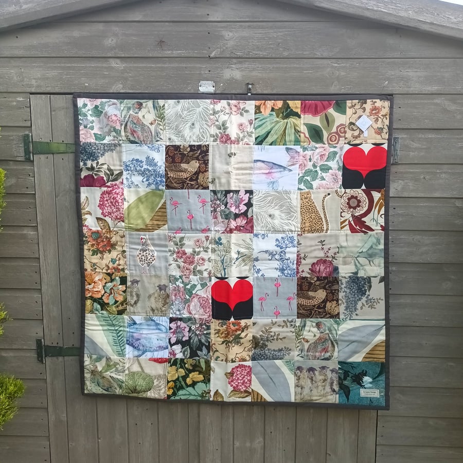 Quilted Baby Floor Mat, Patchwork Design, lap blanket