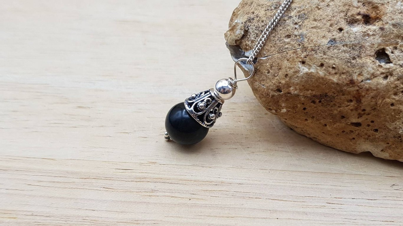 Small minimalist Jade cone pendant. 12th anniversary gemstone