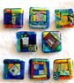 Dichroic L008 Luxury Fused Glass Patchwork Brooch Handmade  - Image 7