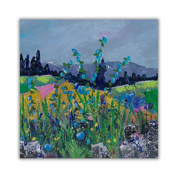 A small framed landscape painting - Glen Clova - Scotland - acrylics