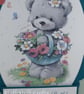 Handmade birthday card - cute bear with flower basket - Image 2