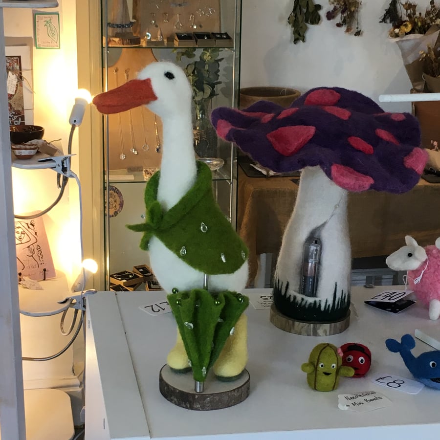 Puddleduck! Handcrafted needle felt wool sculpture