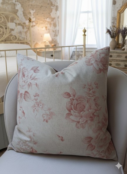 Pink Florale Fabric Cushion