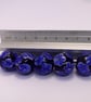 Handmade blue floral patterned lamp work glass beads - Image 8