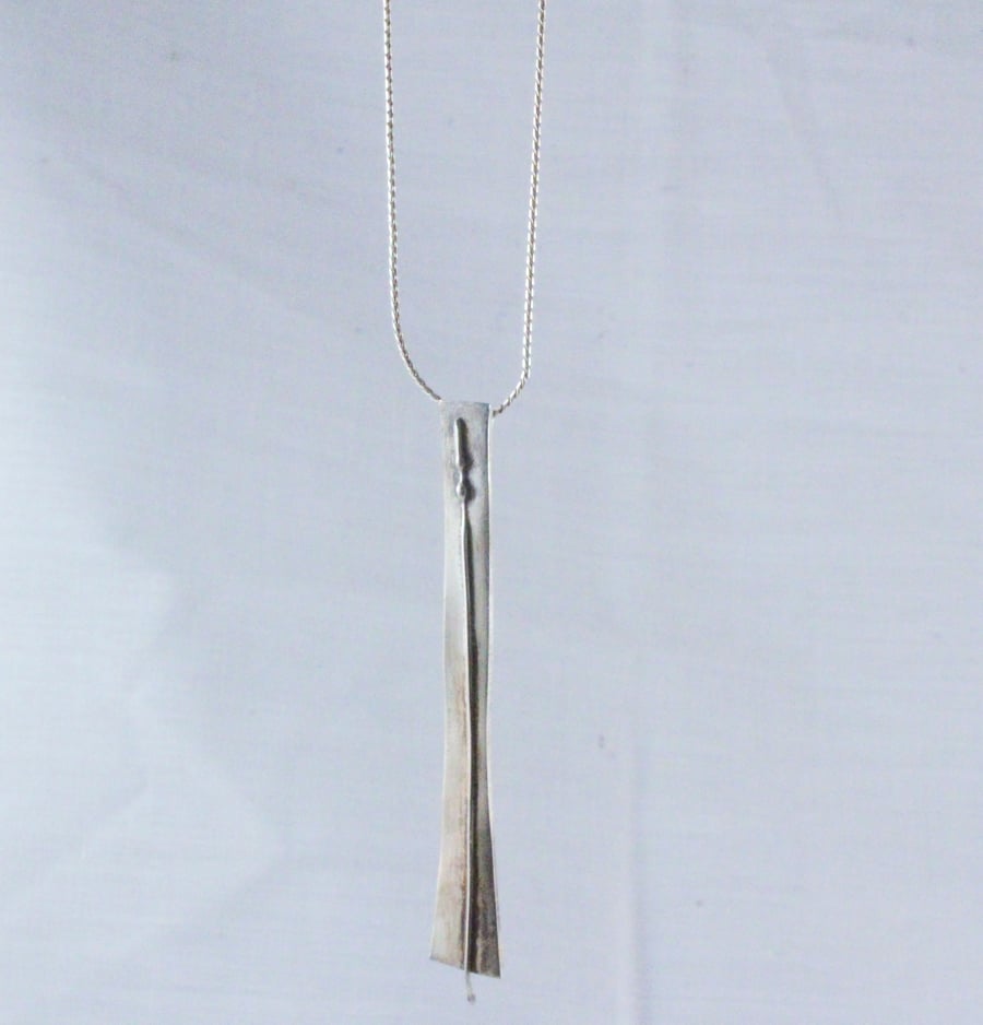 Large Sterling Silver Strap Pendant