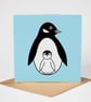 Penguin Greeting Card, Bird Card, Seabirds, Penguin Chick Card, Blank Card - Image 1