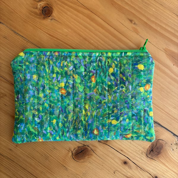 Klimt Pears Design Quilted Fabric Organiser Pouch 