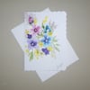 hand painted original art floral blank card ( ref FA 325 A6 )