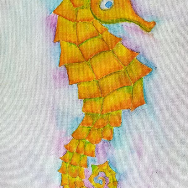 Seahorse original watercolour