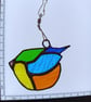 Stained Glass Bird Suncatcher, Handmade Window Hanging, Colourful Bird Glass Art - Image 2