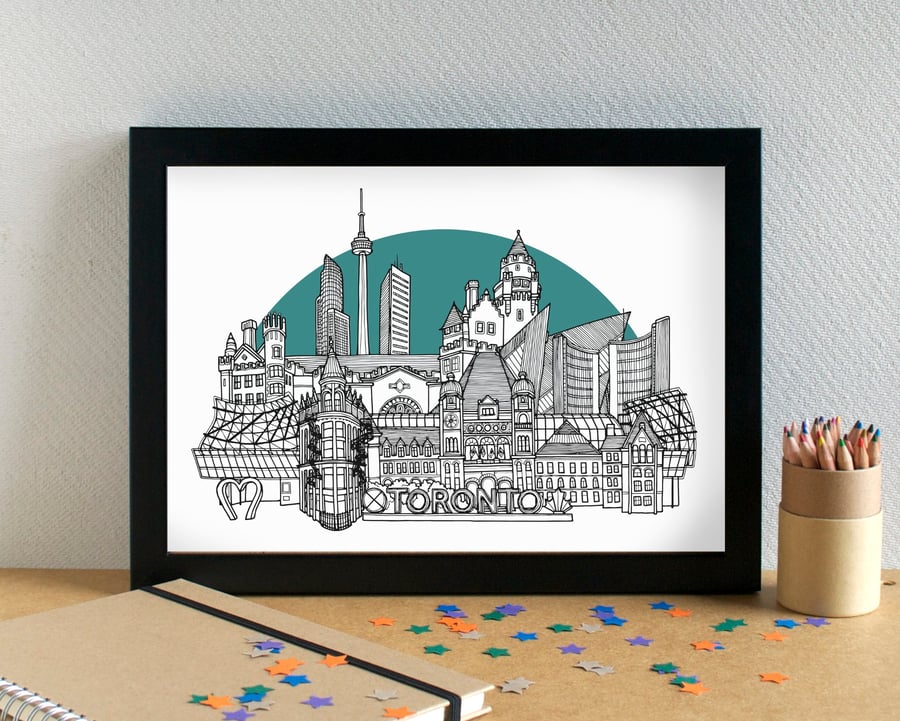 Toronto Skyline Travel Art Print