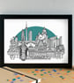 Toronto Skyline Travel Art Print - Image 1