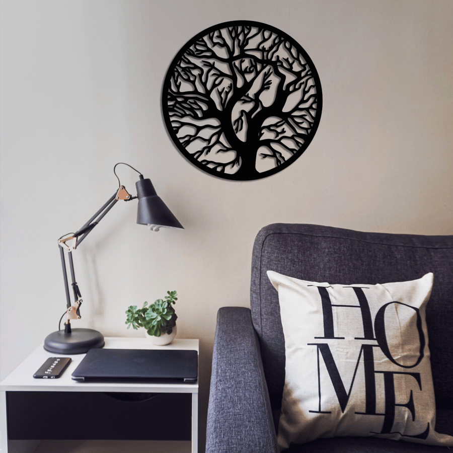 Round Wooden Tree of Life Wall Hanging for Ho... Folksy