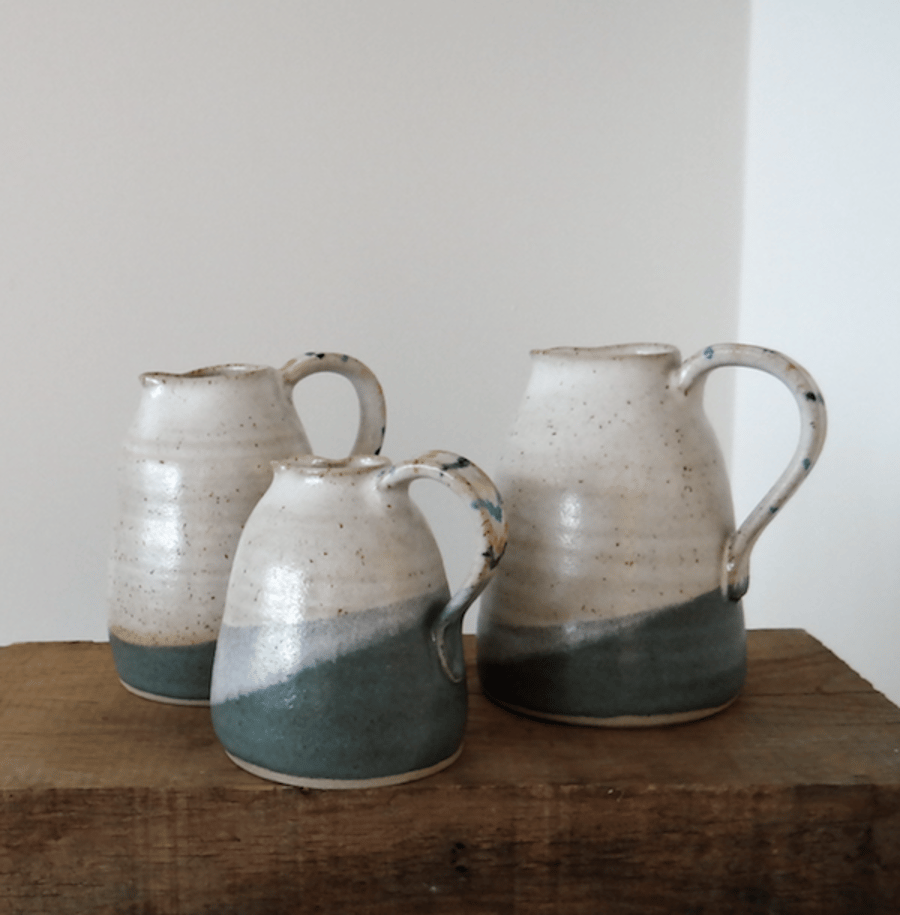 Tall ceramic jug - handmade stoneware pottery
