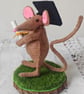Graduation Mouse - handmade felt mouse - Image 3