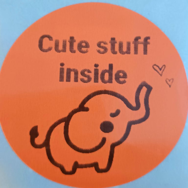 50 'Cute Stuff Inside' Thermal Printed Stickers (EO)