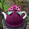 Tea Cosy Dark Pink Flowers
