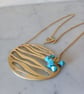 OVAL RIPPLE NECKLACE - TURQUOISE NECKLACE - FREE UK POSTAGE - Image 2